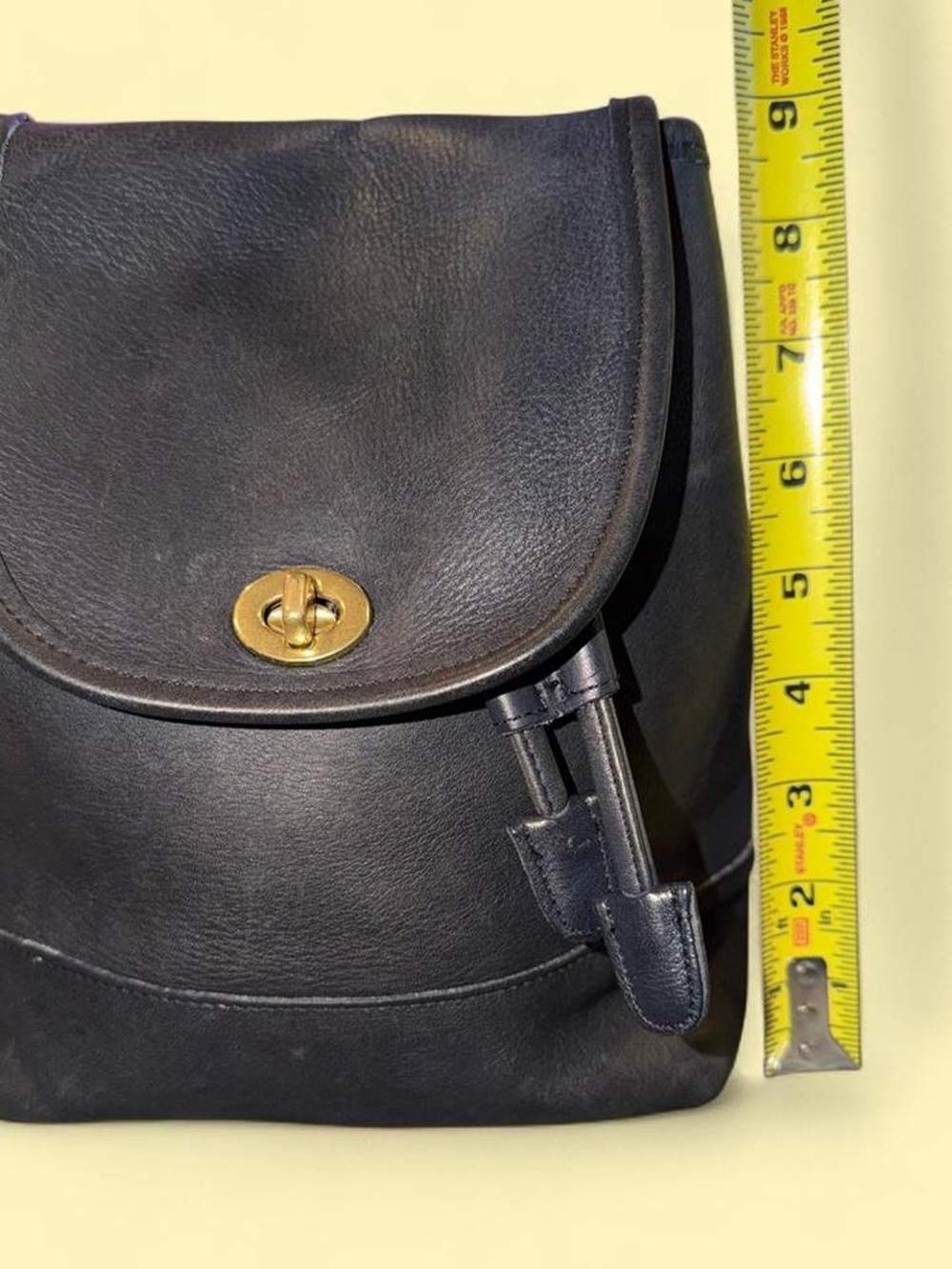 Vintage COACH 9960 Daypack Navy Leather Drawstring Mini Backpack Y2K - Picture 7 of 7